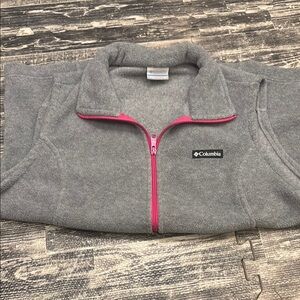 Columbia Gray Fleece Jacket with Pink Zipper